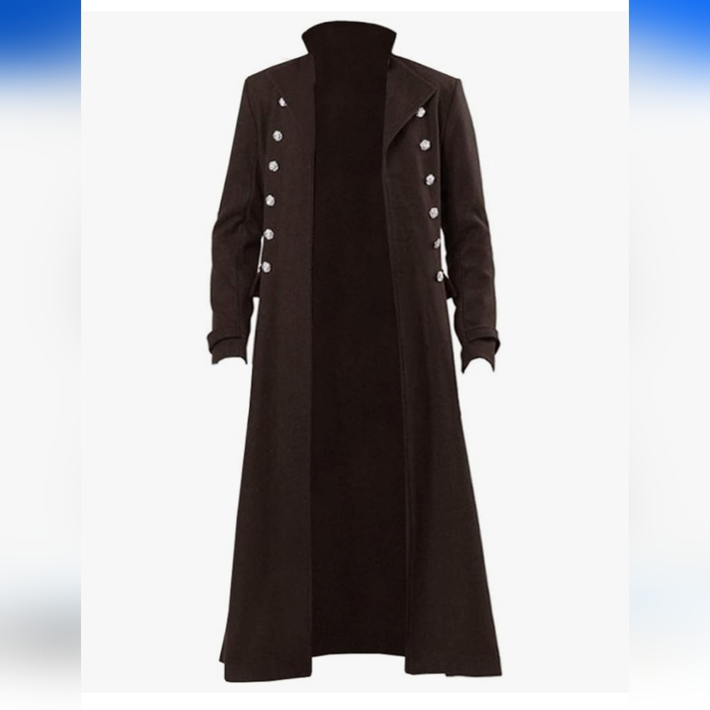Karlywindow Gothic Steampunk Vintage Frock Coat Jacket Brown Size M NWOT